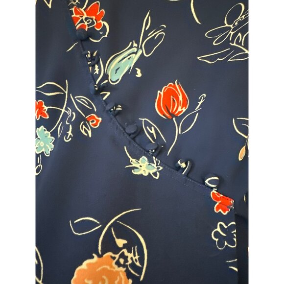 Modcloth Navy Floral Blouse - Picture 4 of 7